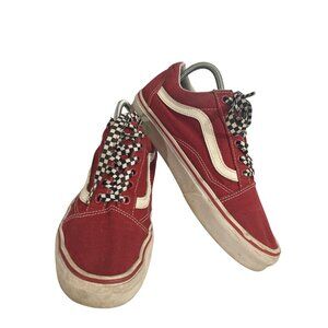 Vans Old Skool Size 7.5 Womens Red Canvas skate Sneakers shoes